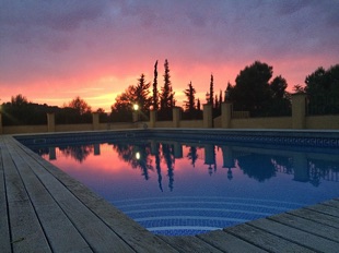 Pool at sunset